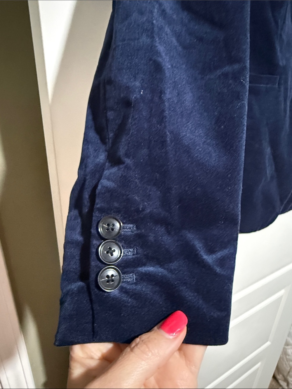 Banana Republic blue Velvet Blazer Single Button academia preppy posh 8 - Picture 4 of 7